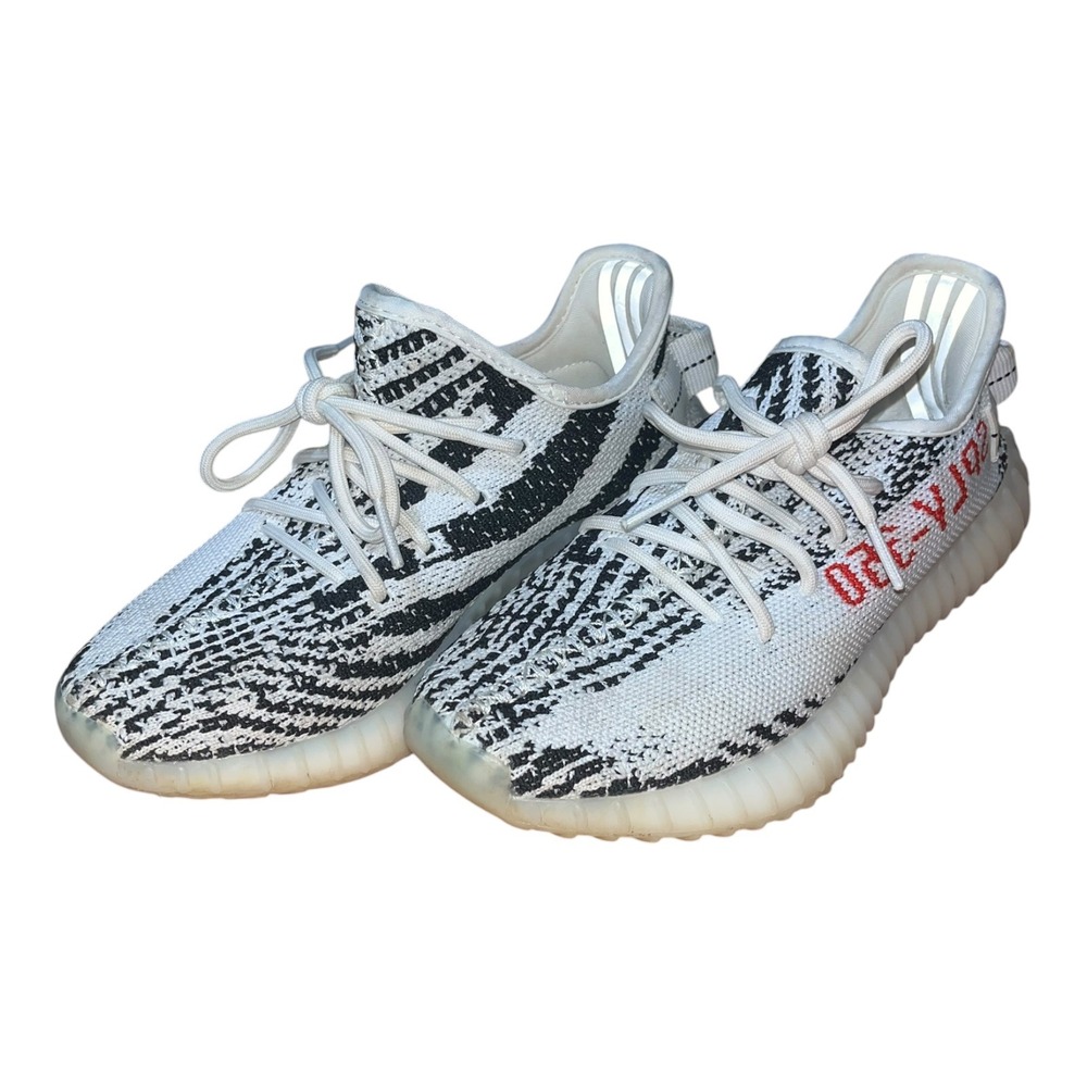 Adidas Yeezy Boost 350 V2 Zebra White Black Red CP9654 Mens 4 Womens 5(5.5) Used